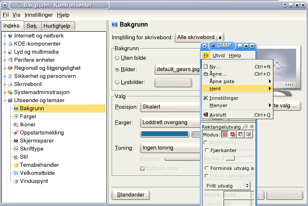 side 6 av 12 Programsymboler på skrivebordet Den enkleste metoden for å legge nye programsymboler på skrivebordet er å ta utgangspunktet i hovedmenyen.