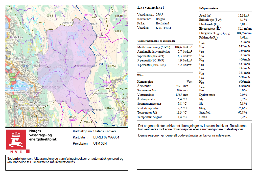 og lavvannsindekser, utviklet av NVE/Hydrologisk avdeling.