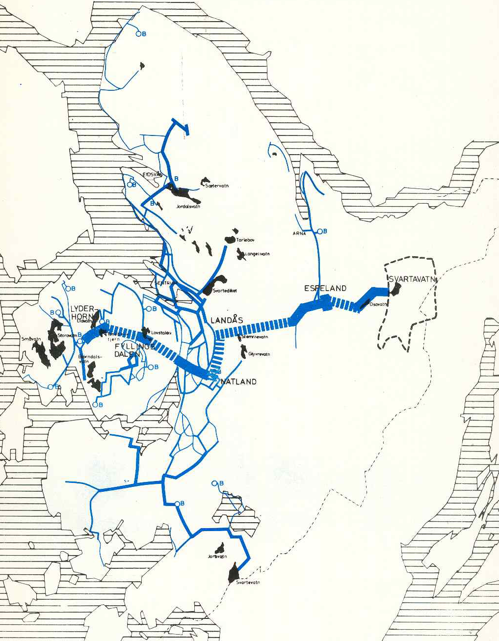 Vanntiltak 70-80 tallet Nytt vannverk fra Gullfjellet Vannverk ble knyttet sammen