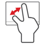 18 - Pekeplate Pekeplatebevegelser Windows 8.1 og mange programmer støtter pekeplatebevegelser som bruker én eller flere fingre.