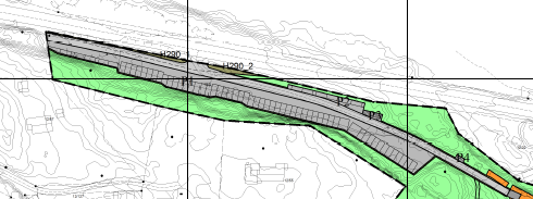 Formålsgrensen anses som byggegrense mot sjø. Uteoppholdsareal På hver hyttetomt skal naturpreget bevares på uteoppholdsarealet.