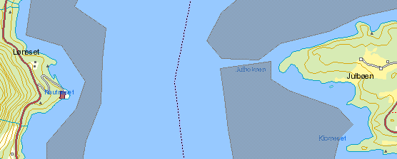 64 (99) KOMMUNEDELPLAN OG KONSEKVENSUTREDNING Figur 24 Fiskeriinteressene i Julsundet Vegen er planlagt med bro over sundet.