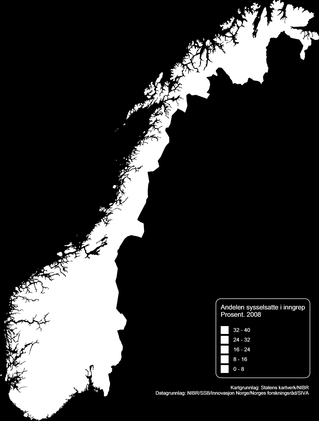 Figur 17: Sysselsatte etter BA-region. 2008.