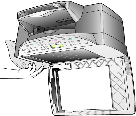 7 vedlikehold av hp officejet rengjøre glasset rengjøre adf-glasset Denne delen inneholder informasjon om hvordan du holder HP OfficeJet i god stand. Utfør disse vedlikeholdstiltakene etter behov.