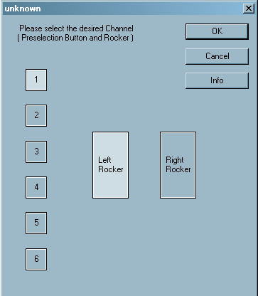 Eaton RF-System 69 Til venstre kan du velge forvalgsknapp (1 til 6). Deretter velger du enten høyre eller venstre vippe.