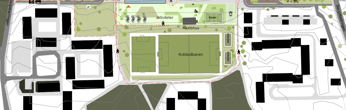 Skoleprovisorier. Ikke nødvendig. Grøntareal vest for Huseby ungdomsskole bør opparbeides til lek og opphold for ungdomsskolen før bygging av vgs og hall. Eksisterende Heimdal vgs.