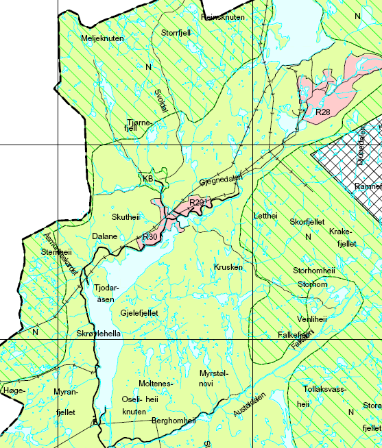 Figur 5-1. Utkast til kommuneplan for Kvinesdal kommune.