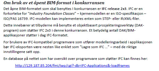 Utveksling mellom prosesser, IFC er et transportformat