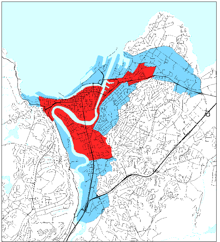 Gjeldende Forslag Arealkategori Grunnlag pr pplass Midtbyen Indre Sone Midtre sone Ytre sone Bolig Kontor 70 m2 BRA el.