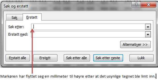 Da ser vi dette: Tegnet foran og inne i tallet er årsaken til problemene, så neste trinn er å fjerne disse fortløpende i hele Excel-tabellen.