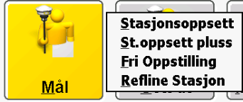 Stasjonsetableringer 1. Trykk på "Mål" 2. Velg "VX & S Series..." som er totalstasjon. (RTK er GPS og IS Rover er en kombinasjon.) 3. Du har nå følgene valgmuligheter: a.