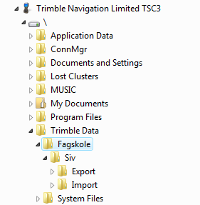 Import/Eksport av data/filer Tips! Det er lurt å ha en god struktur og benevnelse på mappene og filene.