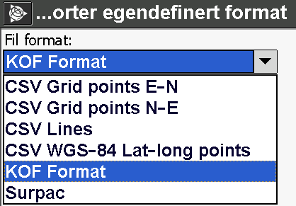 Trykk på "Jobber" og velg "Import/Eksport..." og du får følgende valgmuligheter: Import 1. Koble Måleboka opp mot en PC (med riktig kabel) 2. Åpne måleboka i fra PC-en (utforsker/datamaskin) 3.