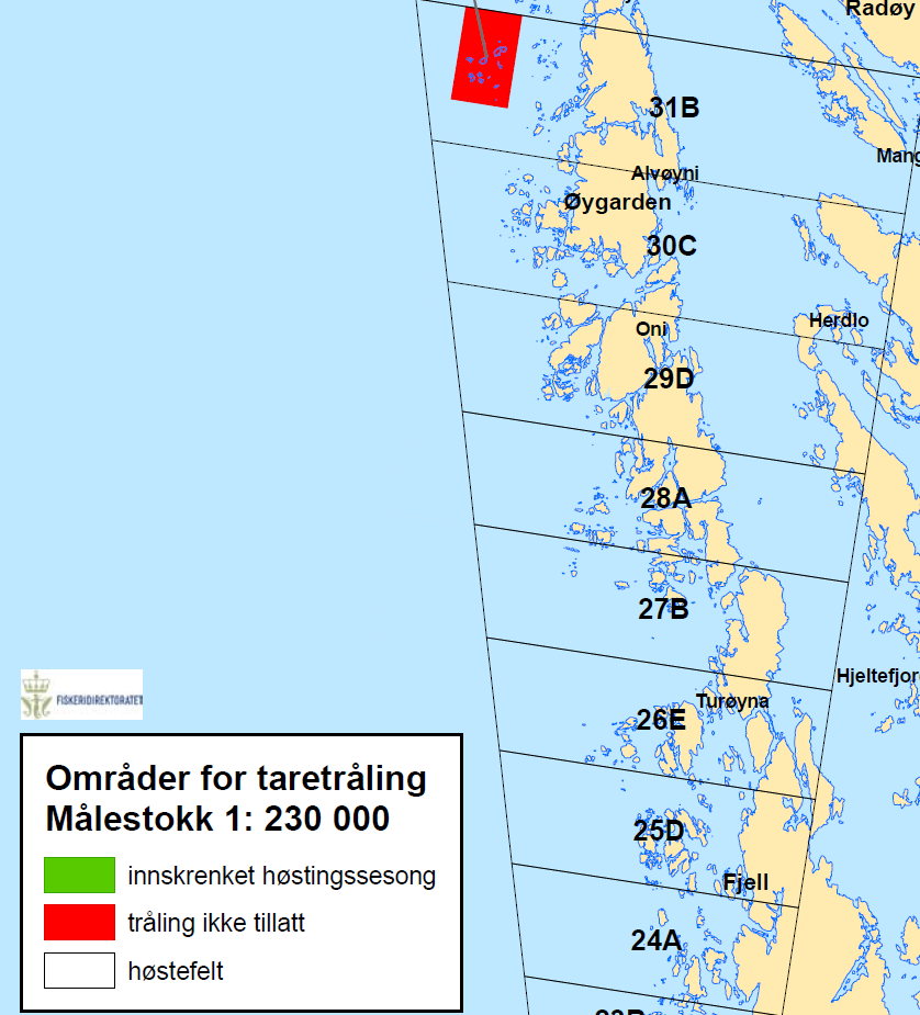 (figur 7, http://www.kart.ivest.no). Boston AS og Roslagen AS har to skjelsandkonsesjonar i Øygarden, der den nærmast konsesjonen for uttak av skjelsand er vest for Nautøyna.