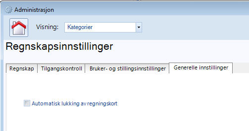 Automatisk lukking av regningskort kan skrus av Enkelte av dere har rapportert at dere ikke ønsker denne muligheten. Vi har derfor lagt inn muligheten til å skru dette av.