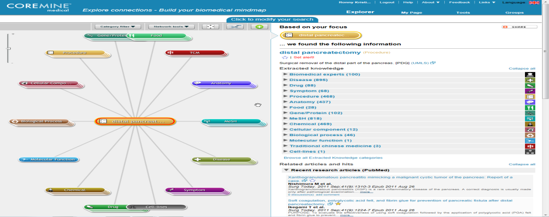 Explore the medical field www.coremine.com Coremine Medical TM is a service for searching, updating and sharing medical information.