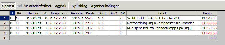 Side 6 Kontering i Contempus/Basware Bruk av mva-kode 7T: Bokføring i Agresso: Ved bruk av mva-kode 7T, blir bruttobeløpet i Contempus/Basware (som er omregnet til NOK) bokført uforandret i Agresso,