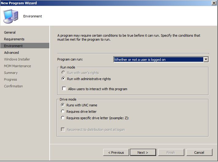 Applikasjoner i SCCM Side 15 av 25 Følg wizard: Fyll inn Estimated disk space og Maximum allowed run time, dette finner du ut under testing (Du har vel testet programmet??).