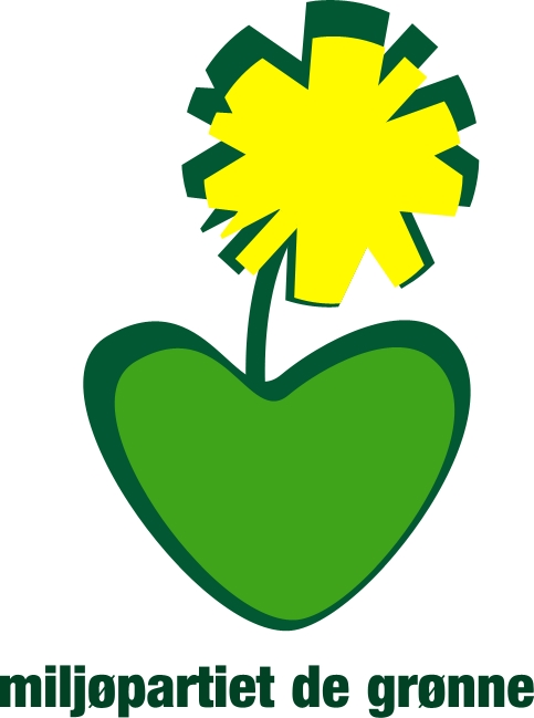 1. Logo Miljøpartiet De Grønnes logo består av et grønt hjerte med en blomstrende løvetann.