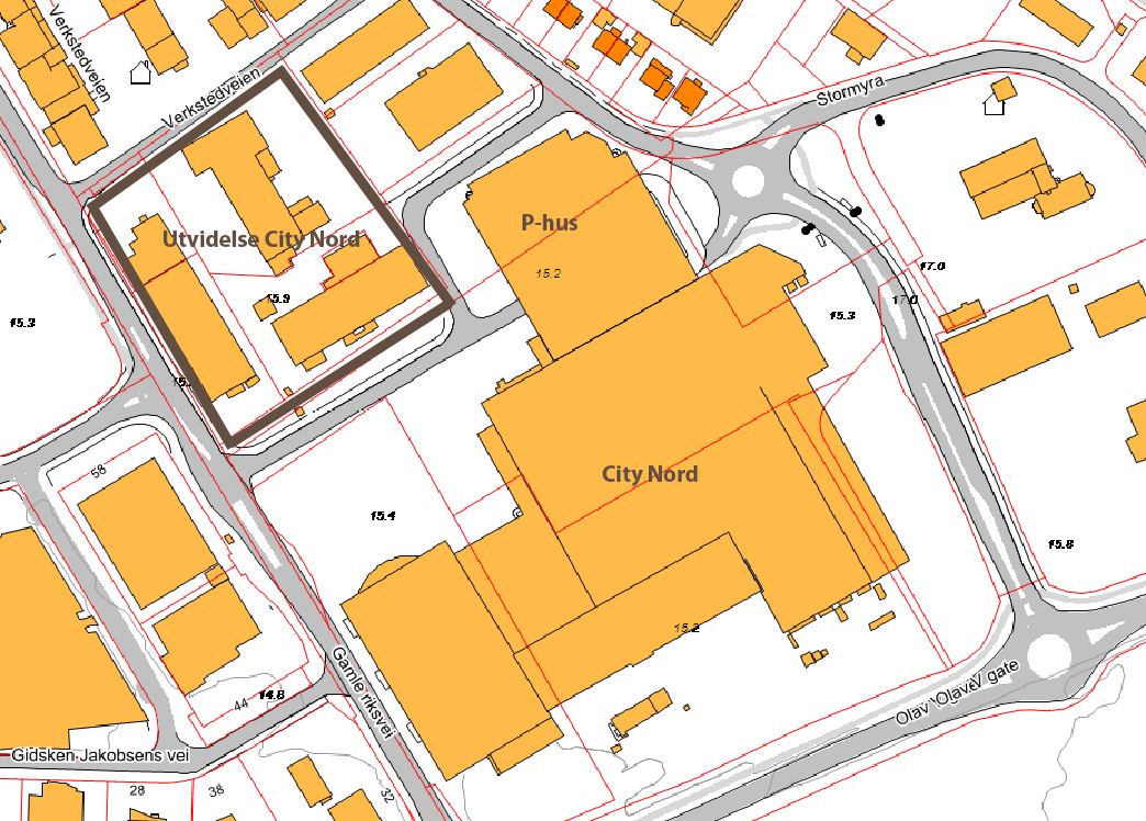 1 Innledning 1.1 Tiltaket City Nord er pr. i dag Nord-Norges største kjøpesenter med 74 virksomheter fordelt på 38.000 m 2. I tilknytning til kjøpesenteret er det 18.000 m 2 parkeringshus.