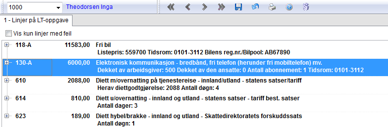 3. Endre tilleggsopplysninger for den aktuelle linjen ved å dobbeltklikke linjen. Du får opp et vindu hvor du kan endre tilleggsopplysningene.