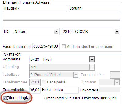 7. Hvis du har ansatte med skattekommune 2100 Svalbard, vil disse ikke bli oppdatert ved import av skattekortopplysninger, selv om filen inneholder skatteopplysninger for fastlandet på disse ansatte.