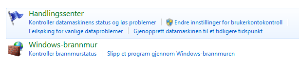 Følg instruksjonene ved advarsler Dersom du har Windows 7 Klikk på