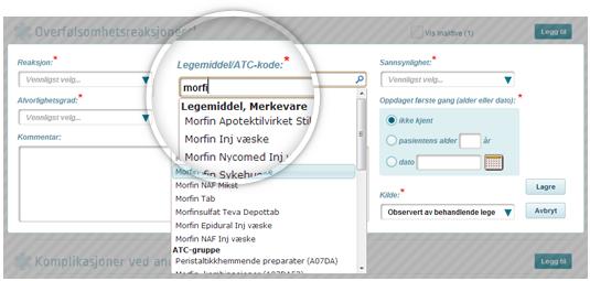 du har valgt. Er det underkategorier, må du først velge en av disse, ettersom de vil variere i innhold.