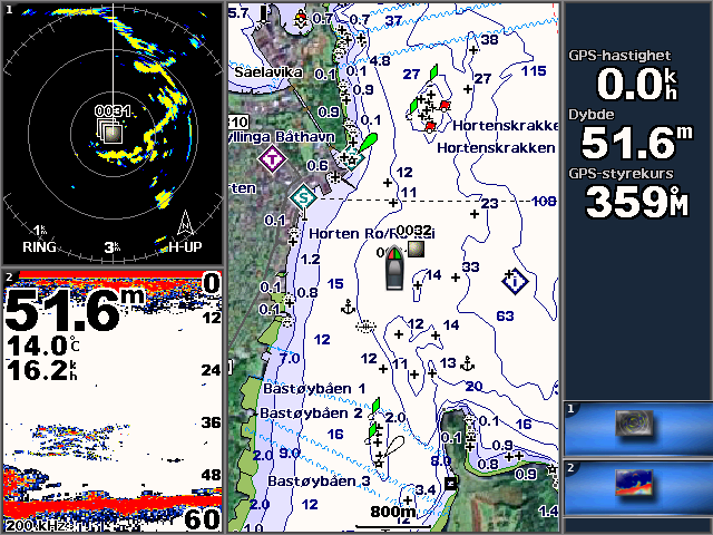 Du kan kombinere to eller tre skjermer (GPSMAP 4000-serien) eller opptil fire skjermer (GPSMAP 5000-serien).