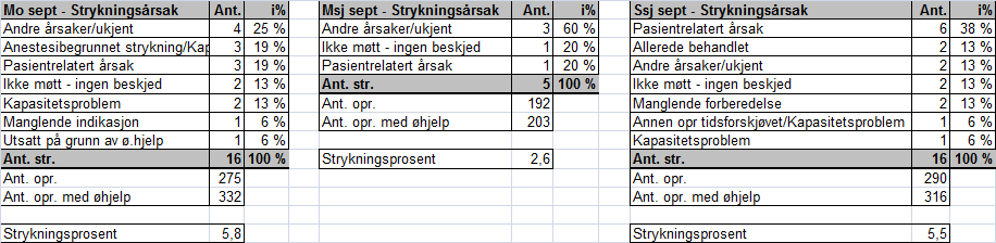 Vurdering: - Operasjonsstrykningene:.