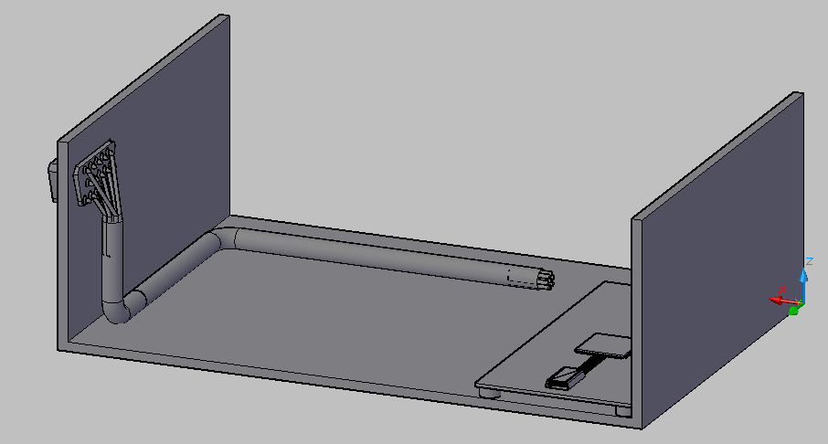 4 X-box Figur 4.1: Skisse av «X-box», laget i AutoCAD Sammendrag: Inneholder en kort beskrivelse av hvordan «X-box»-en ble laget og hva den brukes til.