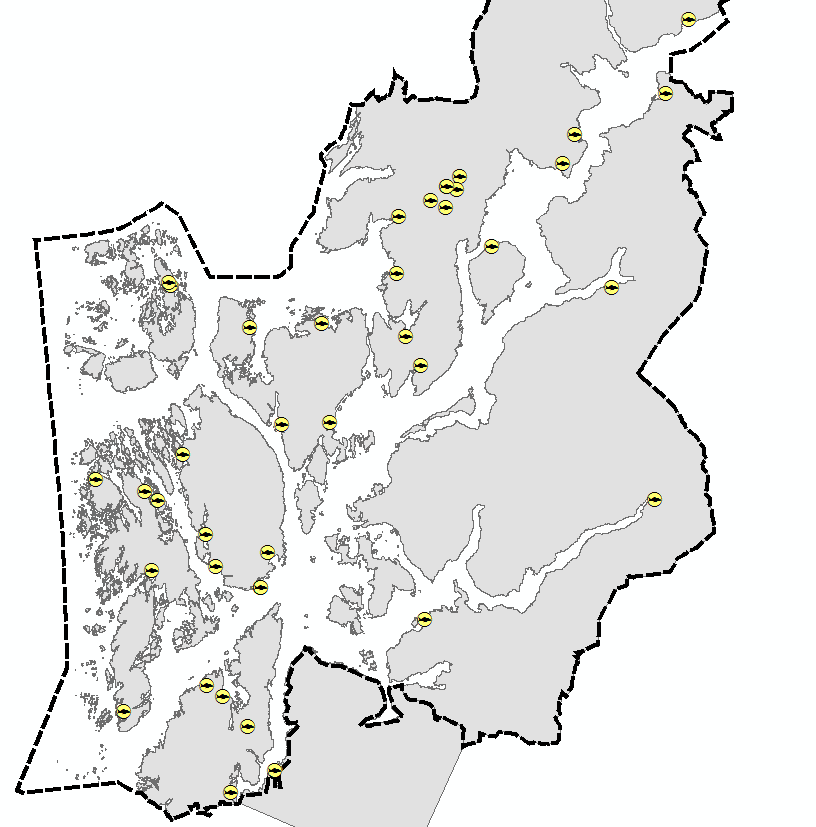 Areal på land Akvakulturnæringa er avhengig av landareal for den første produksjonsfasen; settefiskanlegg, og siste fase; slakting og vidarefordeling.