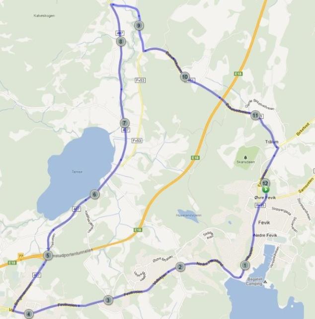 Fevik & Omegn Cycle Club inviterer til en rask og forholdsvis flat trasé. Likevel har løypa innslag av småkneiker som garantert vil innby til bruddforsøk og høy fart! Løypa er 77km lang.