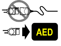 Energireduserende elektroder for spedbarn/barn er ikke kompatible med QUIK-COMBO -defibrillatorkabler og -pasientkabler.