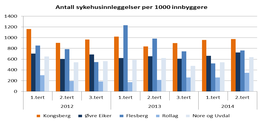 Kongsberg har nest høyest andel institusjonsbeboere i korttidsopphold med omfattende bistandsbehov, 58 pst. av denne gruppen har omfattende behov.