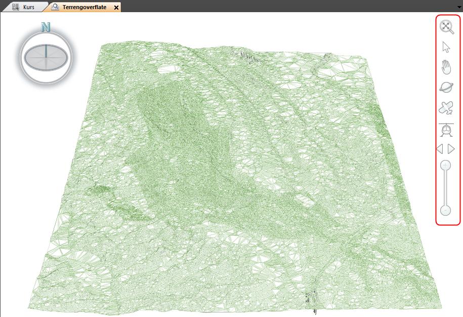 Øving 5 - Se på data i 3D Du kan nå se på terrengoverflaten i 3D for å sjekke om det ser riktig ut. 1.