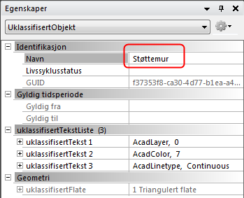 NB: I denne øvingen har vi satt inn et 3D objekt fra en AutoCAD tegning med helt standard konverteringstregel som tar alle objekter i tegningen og overfører den til objekttype UklassifisertObjekt.