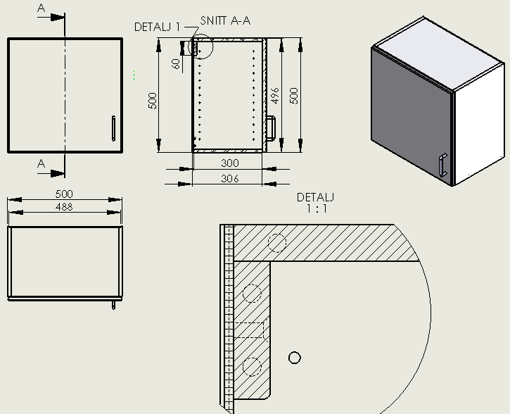 Assembly Skapet består av flere deler som er satt sammen.