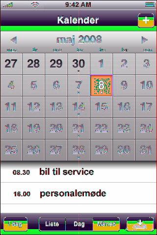Vise kalenderen Du kan vise individuelle kalendere for forskjellige kontoer eller en kombinert kalender for alle kontoer. Vis en annen kalender: Trykk på Kalendere, og velg deretter en kalender.