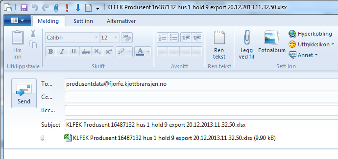 Produsent Excel file opplasting