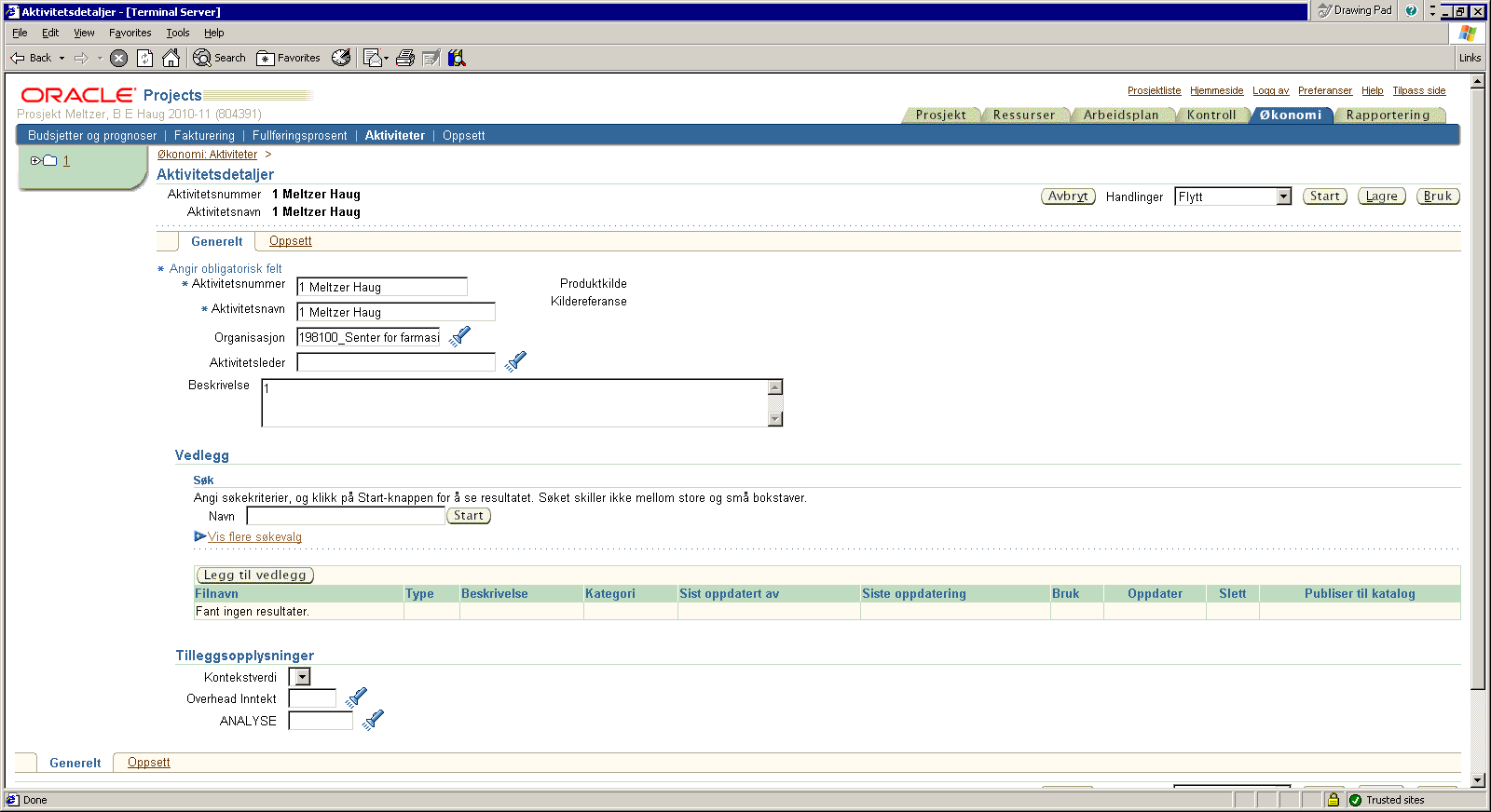 o Periode for toppaktivitet må forlenges før aktuell underaktivitet kan forlenges o Velg knapp Detaljer