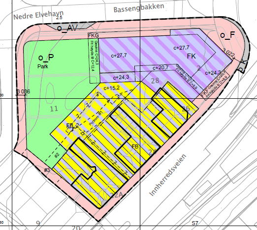 Planforslaget legger til rette for noe bolig og en redusert kontorandel i forhold til i gjeldende plan. For øvrig er hensikten den samme som i gjeldende plan.