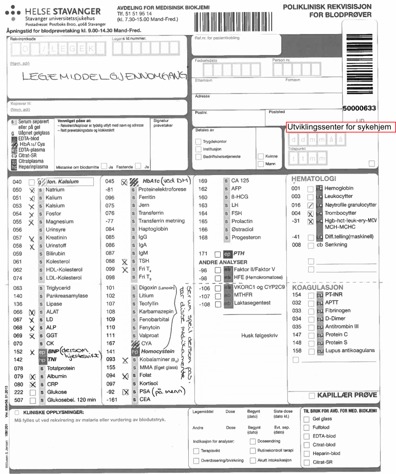 Sykehjem Prosedyre: Legemiddelgjennomgang (LMG) og samstemning av legemiddellisten i sykehjem, Stokka sykehjem OPPGAVER 1.