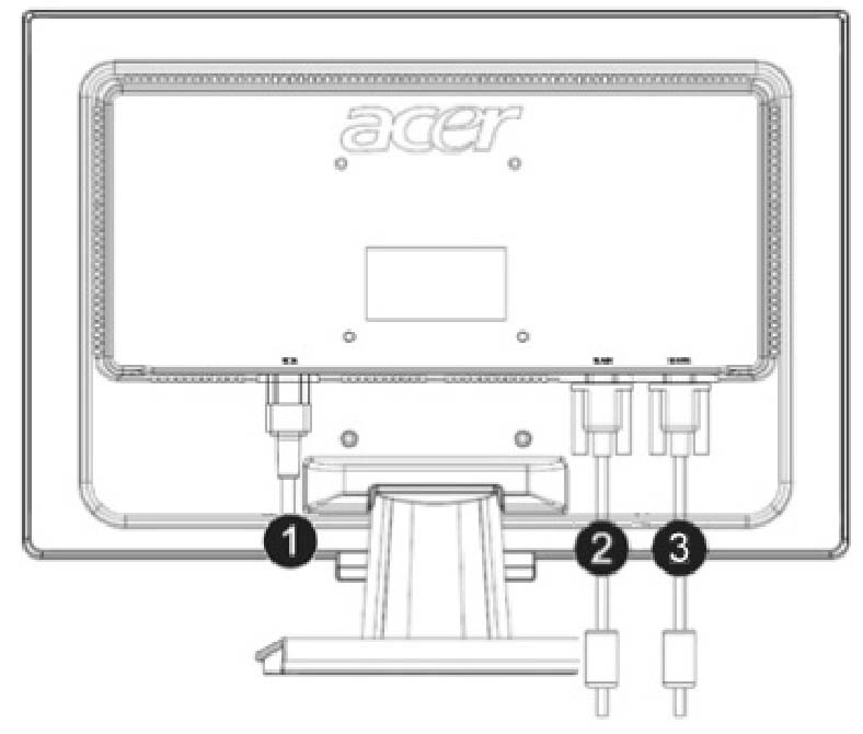 Pakkens innhold LCD-skjerm Strømledning VGA-kabel Brukerveiledning(CD) Hurtigstartguide DVI-kabel (valgfritt) Å sette sammen skjermen 1. Plassér skjermen på sokkelen. 2.