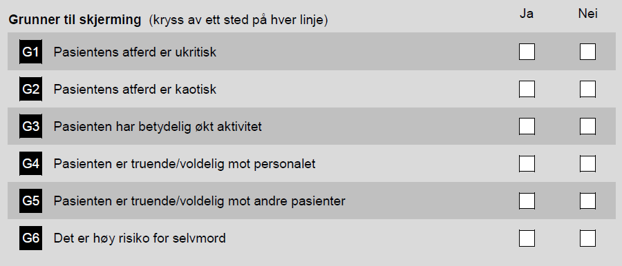 Utkast til skjema: Del 1