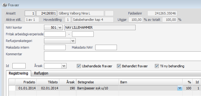 Nedenfor følger veiledning i hvordan man registrerer pårørende: I dette bildet kan hver enkelt registrere inn ektefelle, samboer barn etc.