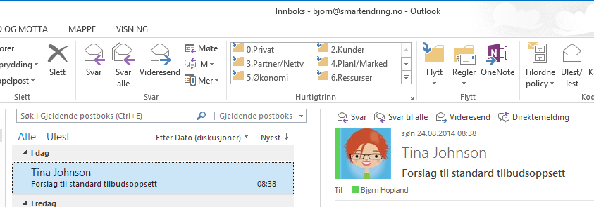 Svarer du alltid på en e-post med en e-post? Utnytt nye kommunikasjonsmuligheter Når bør du ikke svare på en e-post med en ny e-post? Når det haster å få en avklaring 1.