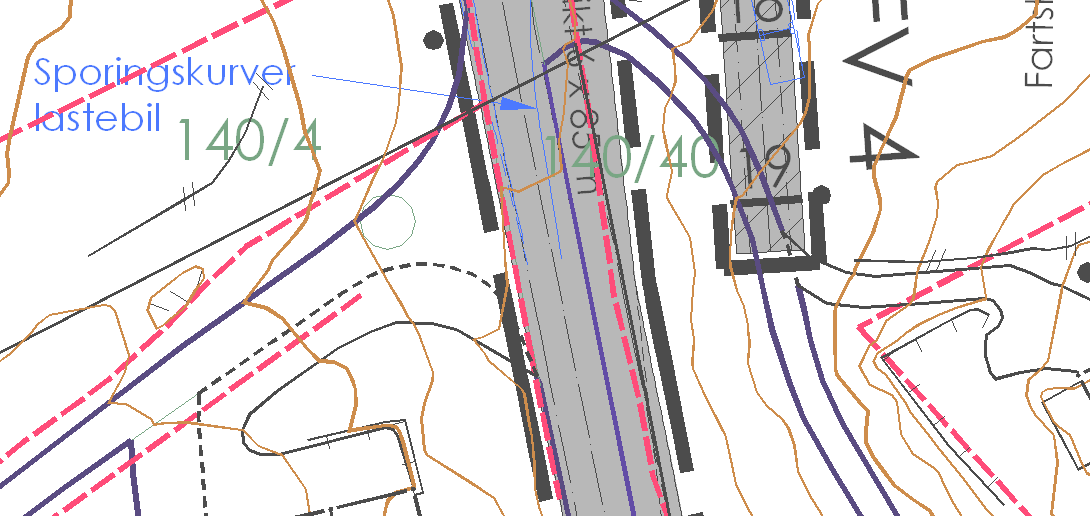 side 3 Krysset med fylkesvegen Planlagt kjøreveg (Veg 1) er 6 meter brei i kryssområdet, for å gje rom for passering.