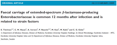 EN GANG BÆRER ALLTID BÆRER? 448 pasienter m/påvist ESBL A E.