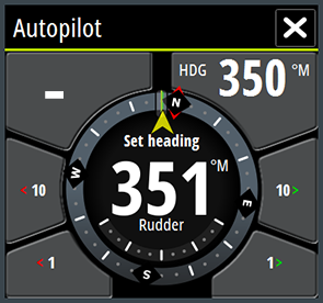 Bruke Vulcan i et AP24-/AP28-system Kommandooverføring Hvis Vulcan er koblet til et autopilotsystem som omfatter en AP24- eller AP28-kontrollenhet, kan bare én kontrollenhet aktiveres om gangen.